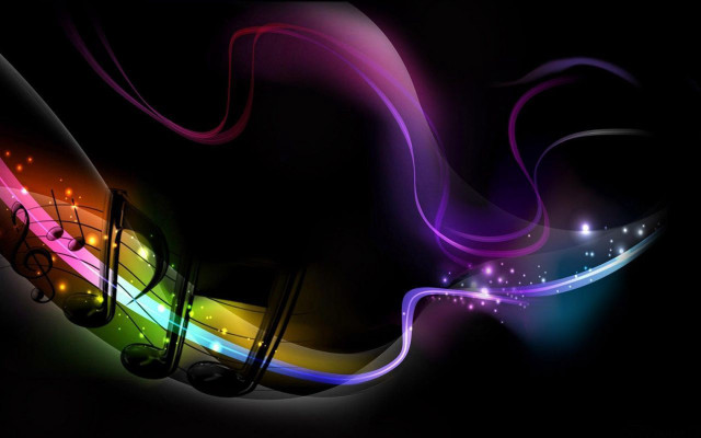 Colorful music note rainbow light free wallpaper - medium preview image