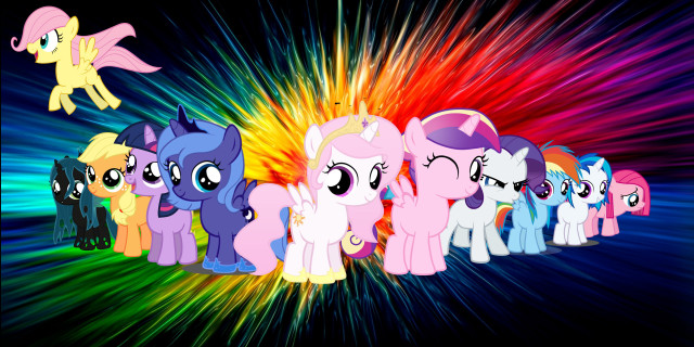 Little ponies rainbow background rainbow free wallpaper - medium preview image