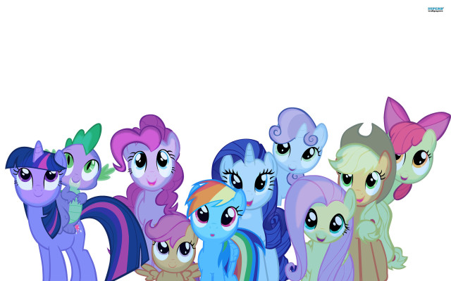 Little ponies standing white background free wallpaper - medium preview image