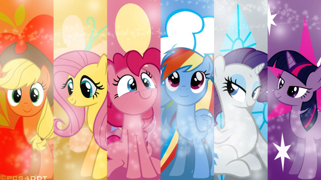Little ponies rainbow background stars free wallpaper - medium preview image