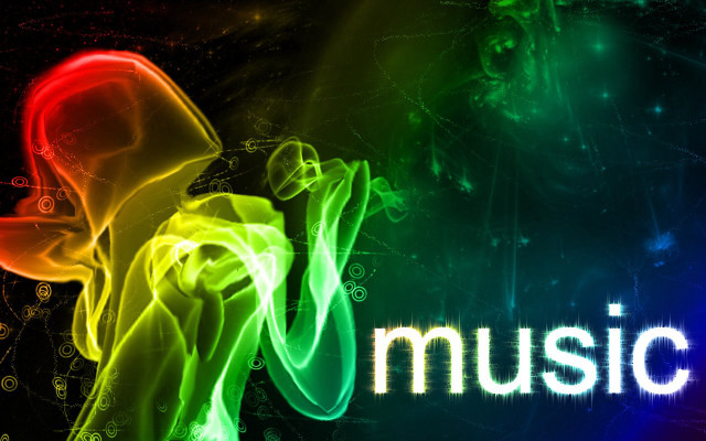 Colorful background music white letters free wallpaper - medium preview image