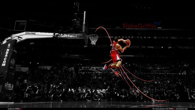 Basketball player air hoop ball free wallpaper - medium preview image