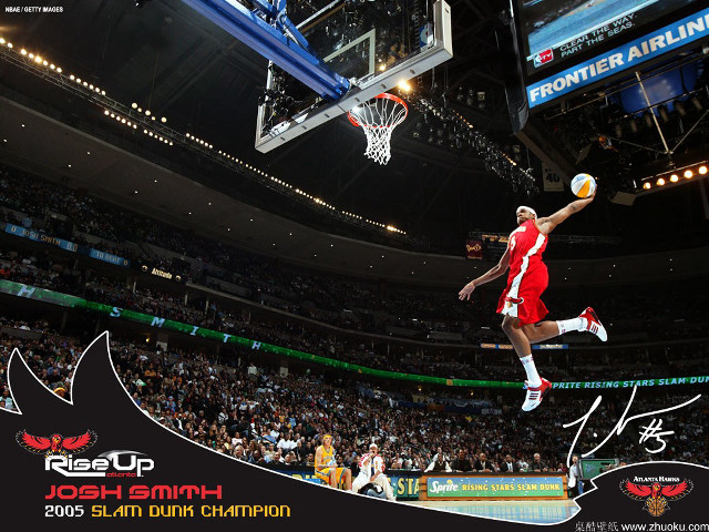 Man jumping dunk basketball stadium #2 free wallpaper - medium preview image