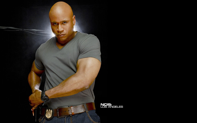 Bald man gun flashlight holding free wallpaper - medium preview image
