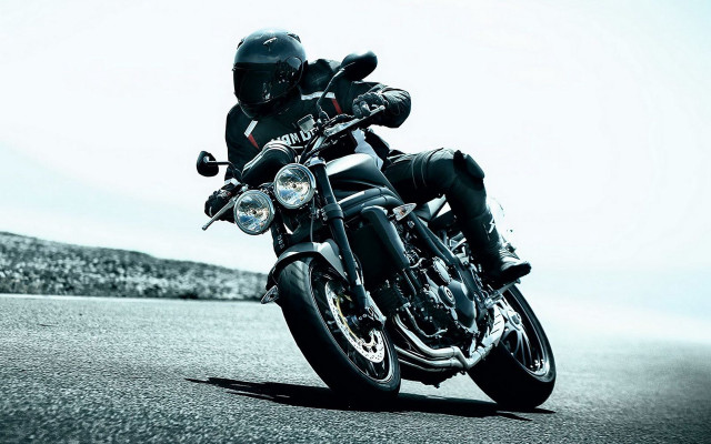 Motorcycle rider hill street sky free wallpaper - medium preview image