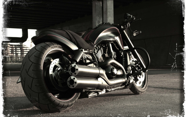 Motorcycle parked parking lot building #3 free wallpaper - medium preview image