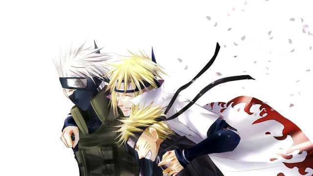Anime characters swords standing holding free wallpaper - medium preview image
