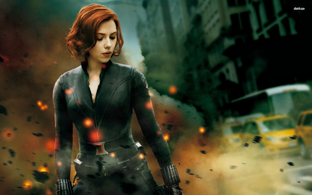 Woman black suit gun city #2 free wallpaper - medium preview image