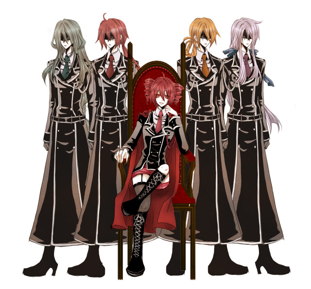 Anime characters red chair white free wallpaper - medium preview image