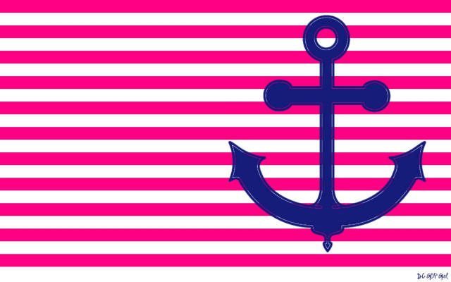 Blue anchor pink white striped #2 free wallpaper - medium preview image
