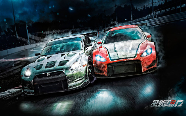 Cars racing track smoke headlights free wallpaper - medium preview image