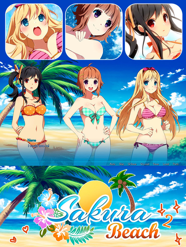 Girls beach ocean palm trees free wallpaper - medium preview image