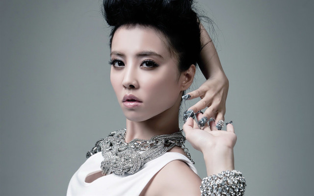 Woman white dress silver bracelet free wallpaper - medium preview image