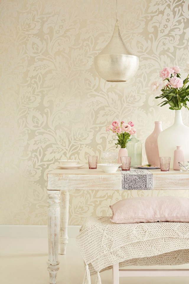 Table vase flowers lace tablecloth free wallpaper - medium preview image