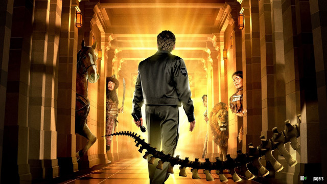 Man suit dinosaur hallway cyberpunk free wallpaper - medium preview image