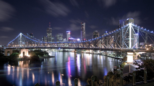 Bridge river city night lights #5 free wallpaper - medium preview image