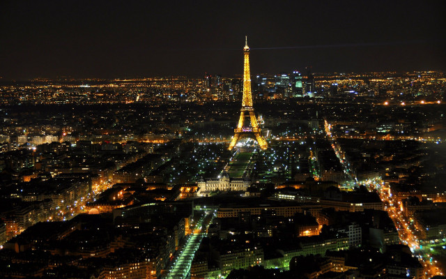 Eiffel tower night view paris free wallpaper - medium preview image