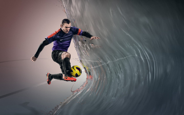 Man surfing wave yellow ball free wallpaper - medium preview image