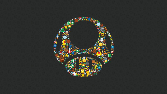 Colorful mosaic people circle black free wallpaper - medium preview image