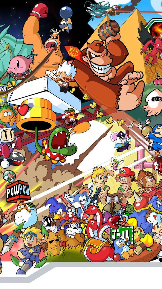 Cartoon characters sky background clouds free wallpaper - medium preview image