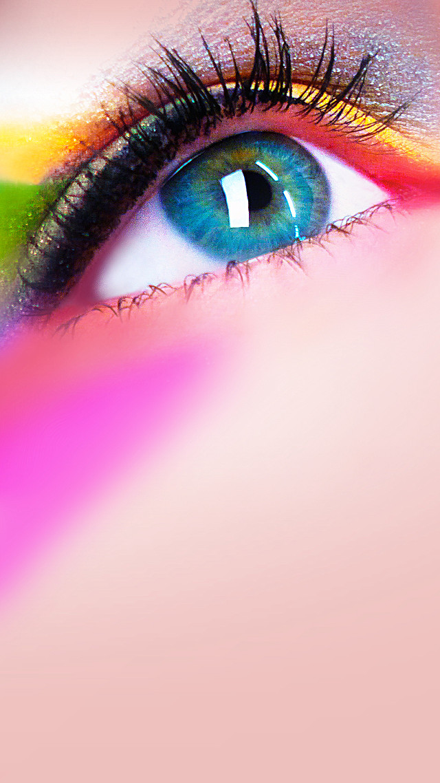 Woman eye multicolored makeup long free wallpaper - medium preview image