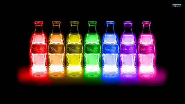 Soda bottles rainbow light dark free wallpaper - medium preview image