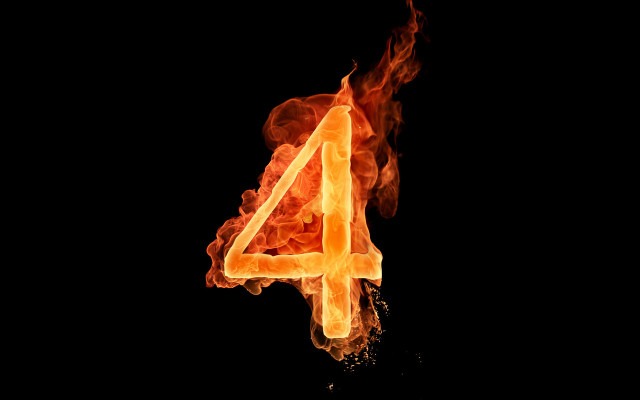 Four burning dark background red free wallpaper - medium preview image