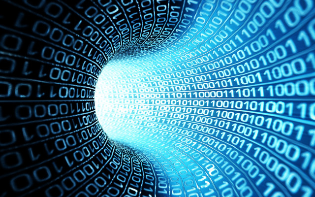 Blue tunnel numbers light end free wallpaper - medium preview image