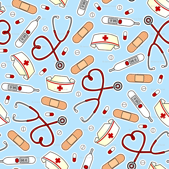 Medical pattern blue background red free wallpaper - medium preview image