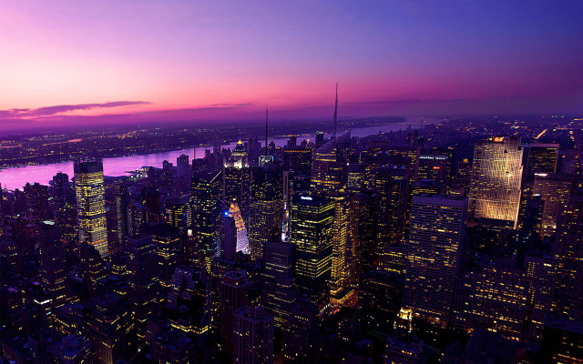 City skyline night purple sky #11 free wallpaper - medium preview image