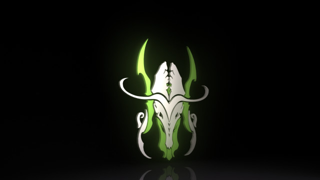 Green white animal skull reflection free wallpaper - medium preview image