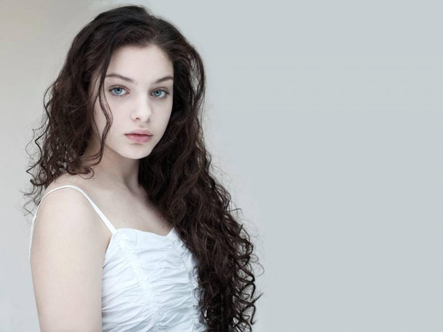 Woman long hair posing white #4 free wallpaper - medium preview image