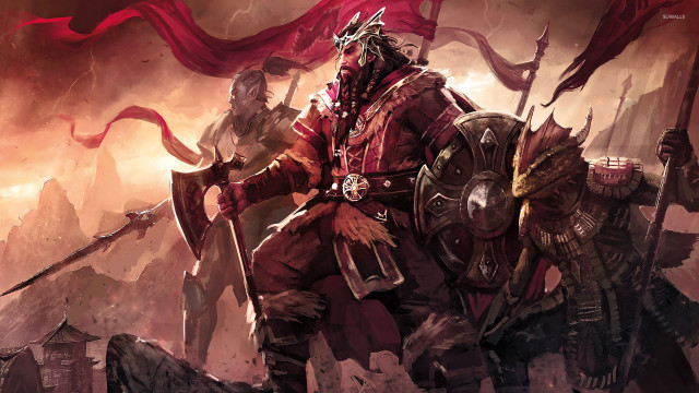 Man armor sword flag group free wallpaper - medium preview image