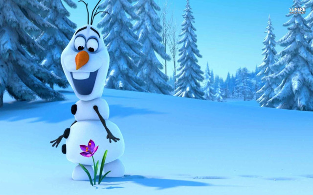 Cartoon character snow trees blue free wallpaper - medium preview image