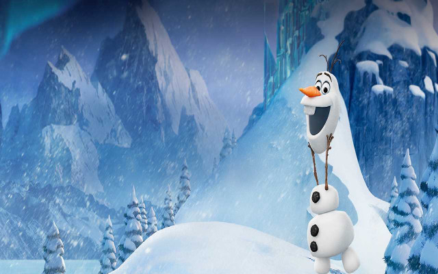 Cartoon character balancing snowmen snowy free wallpaper - medium preview image