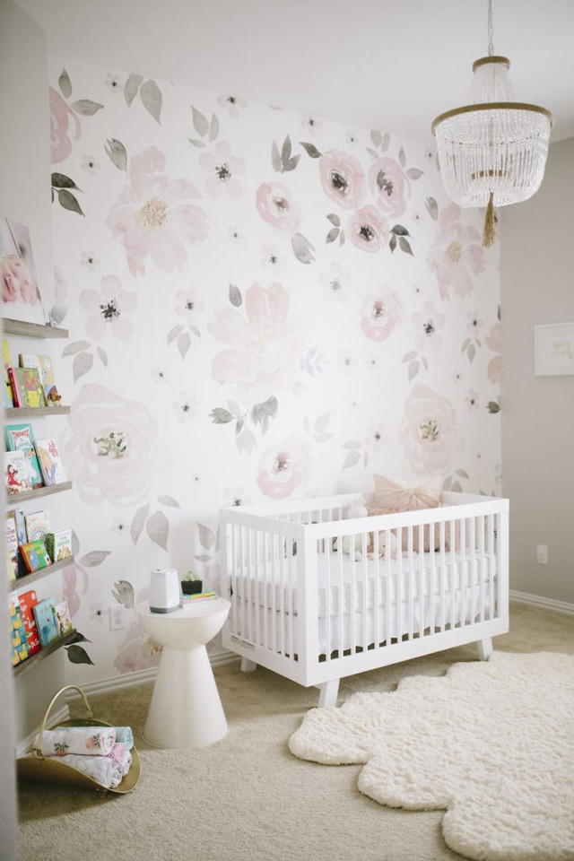 White crib nursery flower wallpaper #2 free wallpaper - medium preview image