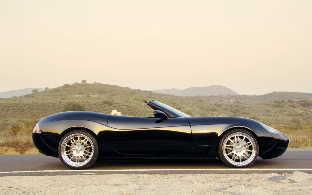 Black sports car mountain road #2 free wallpaper - medium preview image