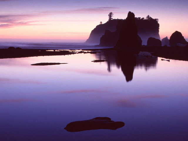 Water rock formation sunset clouds free wallpaper - medium preview image