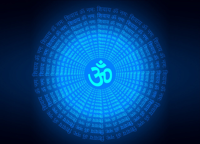 Blue black om shan sacred free wallpaper - medium preview image