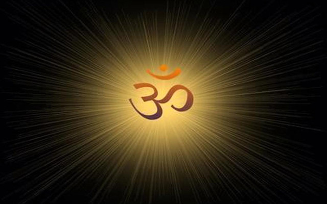 Golden om shan symbol starburst free wallpaper - medium preview image