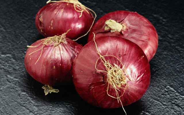 Onions group table black surface free wallpaper - medium preview image