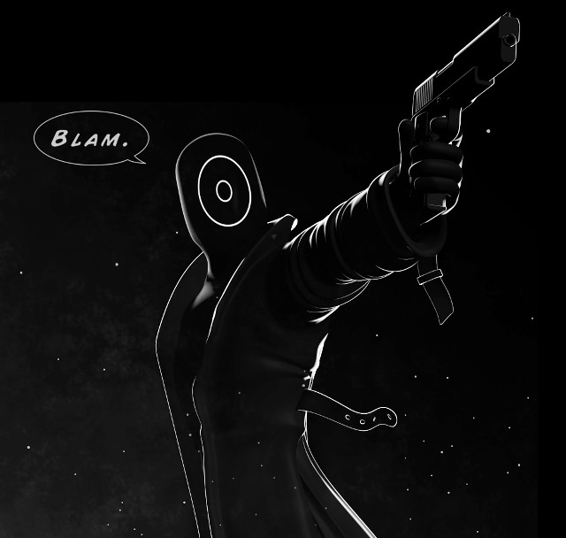 Man holding gun blam thought free wallpaper - medium preview image