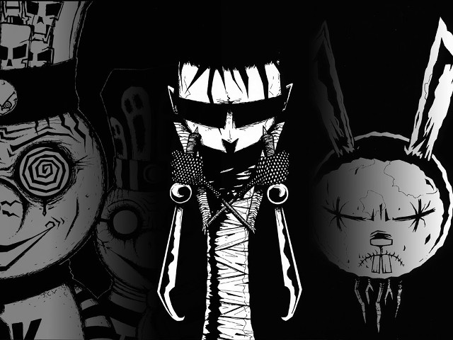 Creepy clown black white hat free wallpaper - medium preview image