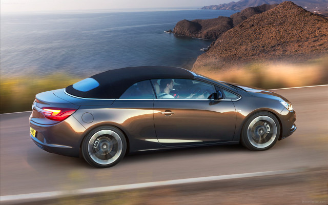 Car driving road water mountains free wallpaper - medium preview image