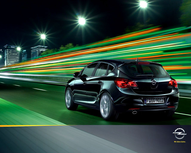 Car night street lights blurry free wallpaper - medium preview image