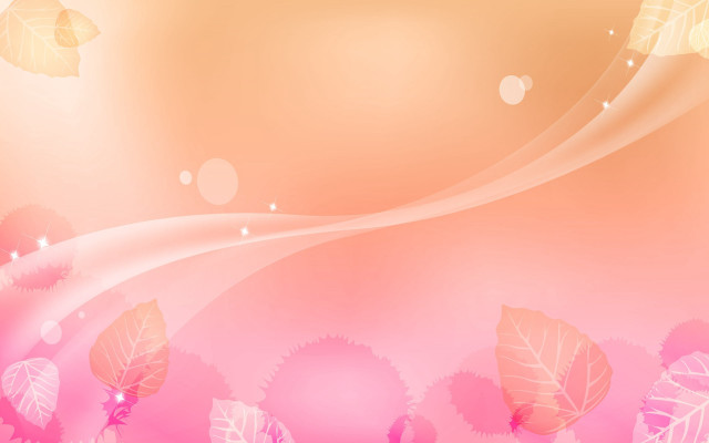 Pink yellow background leaves bubbles #2 free wallpaper - medium preview image