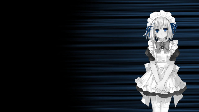 Anime girl dress blue light free wallpaper - medium preview image