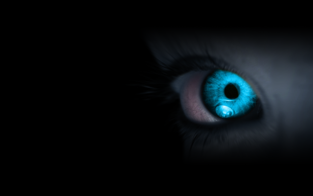 Blue eye glowing realistic 3d free wallpaper - medium preview image
