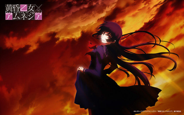 Woman purple dress hat red free wallpaper - medium preview image
