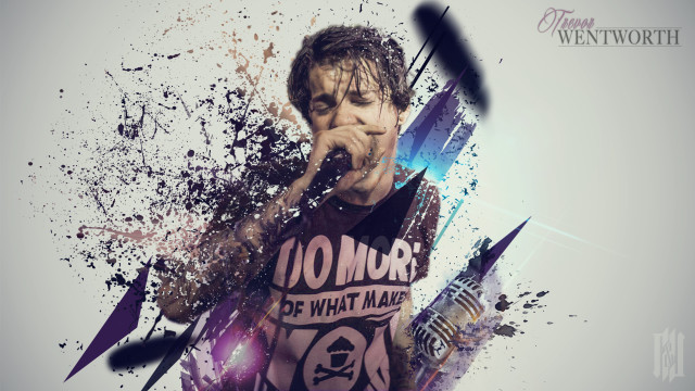 Man microphone paint splatters portrait free wallpaper - medium preview image